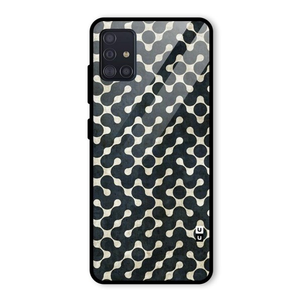 Black Maze Design Glass Back Case for Galaxy A51