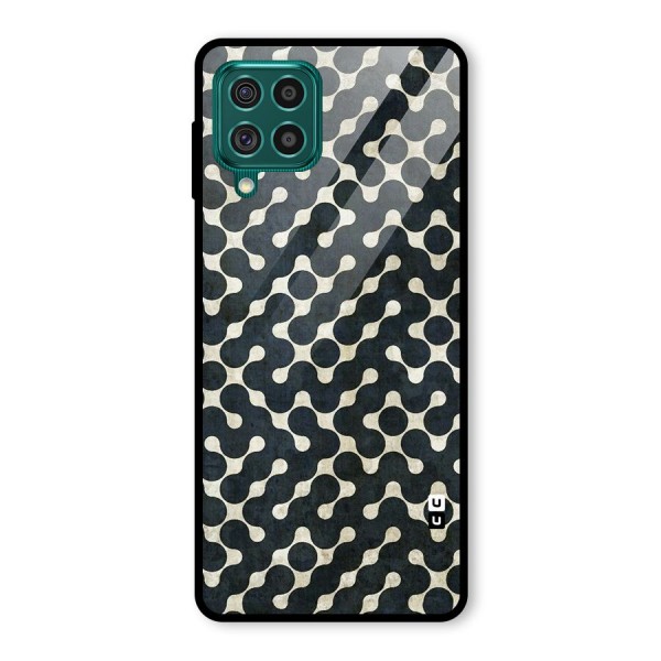 Black Maze Design Glass Back Case for Galaxy F62