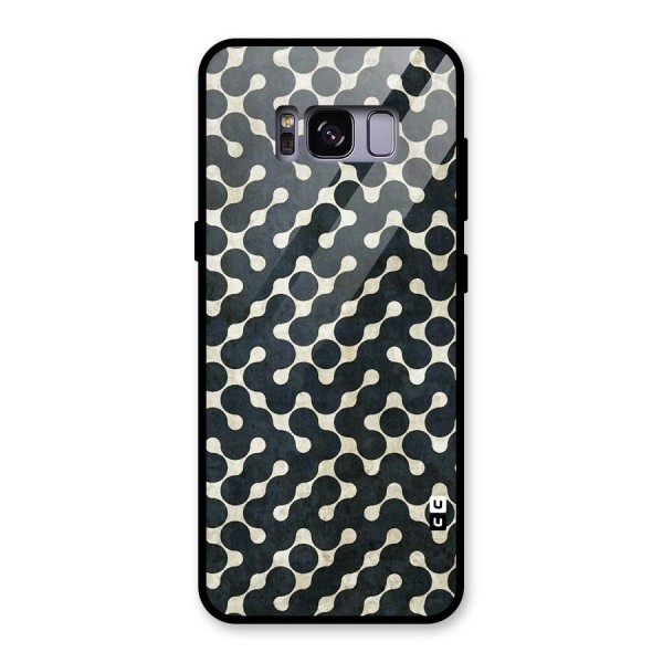 Black Maze Design Glass Back Case for Galaxy S8