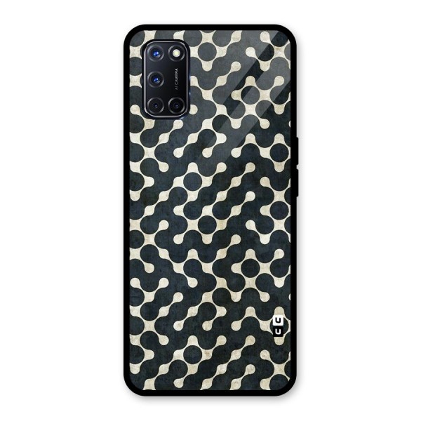 Black Maze Design Glass Back Case for Oppo A52