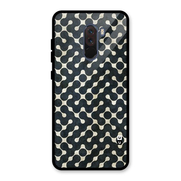 Black Maze Design Glass Back Case for Poco F1