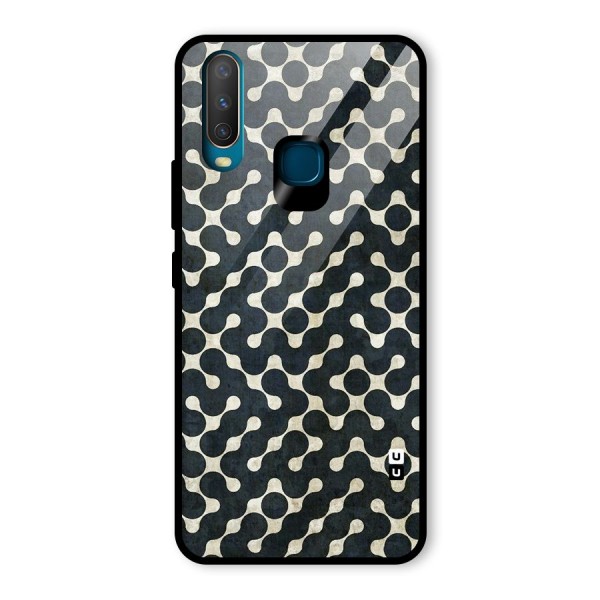 Black Maze Design Glass Back Case for Vivo Y15