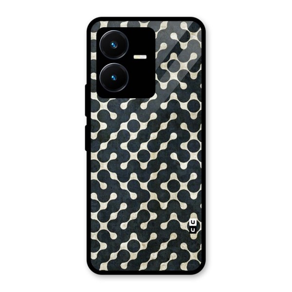 Black Maze Design Glass Back Case for Vivo Y22