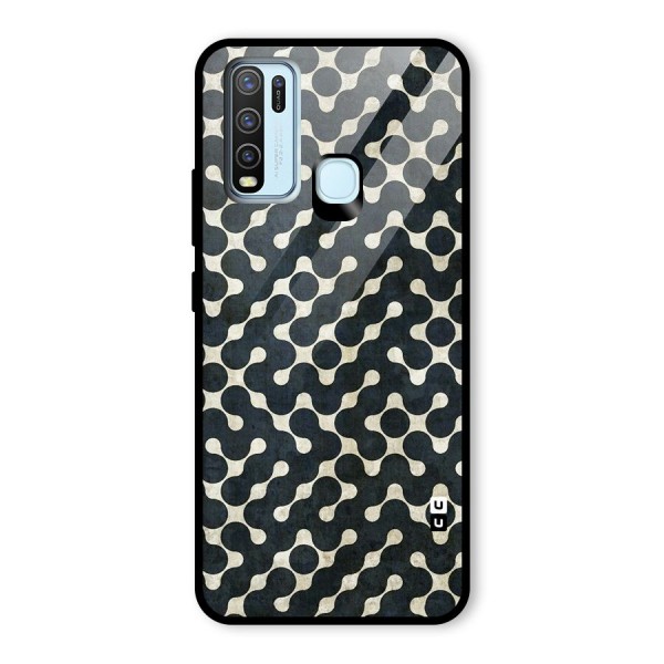 Black Maze Design Glass Back Case for Vivo Y30