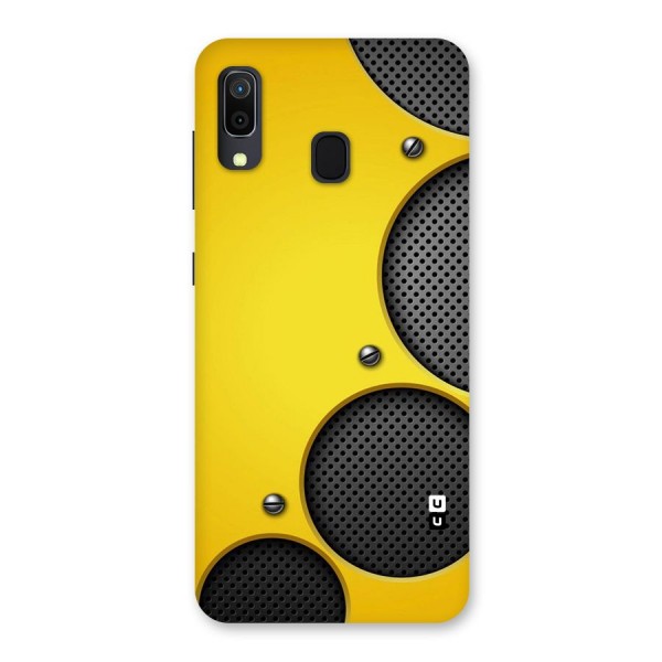 Black Net Yellow Back Case for Galaxy A20