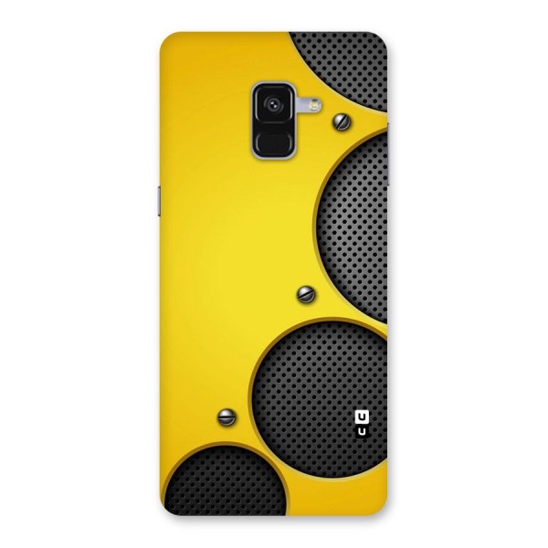 Black Net Yellow Back Case for Galaxy A8 Plus