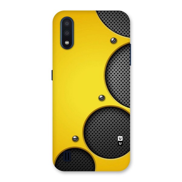 Black Net Yellow Back Case for Galaxy M01