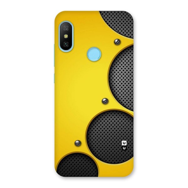 Black Net Yellow Back Case for Redmi 6 Pro