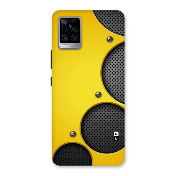 Black Net Yellow Back Case for Vivo V20 Pro