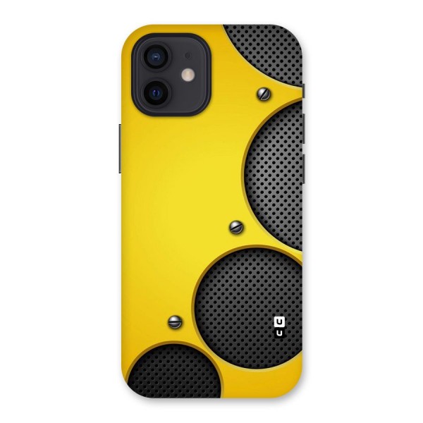 Black Net Yellow Back Case for iPhone 12