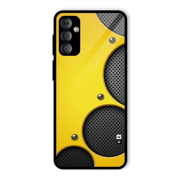 Black Net Yellow Glass Back Case for Galaxy F23