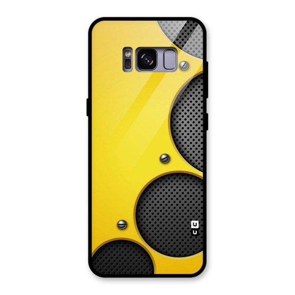 Black Net Yellow Glass Back Case for Galaxy S8