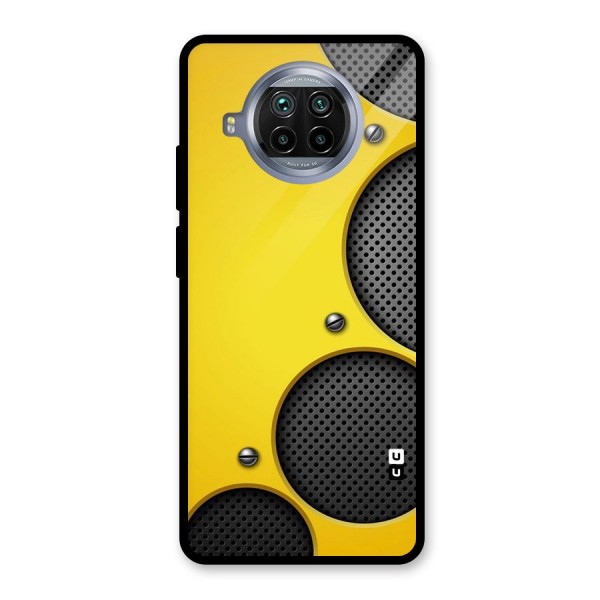 Black Net Yellow Glass Back Case for Mi 10i