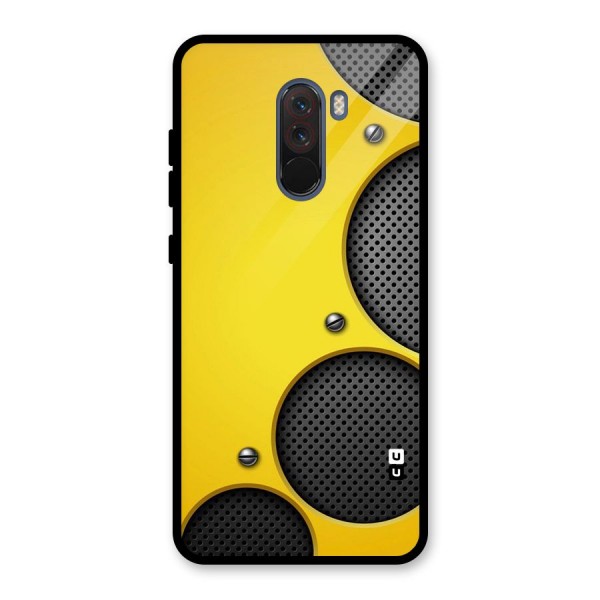 Black Net Yellow Glass Back Case for Poco F1