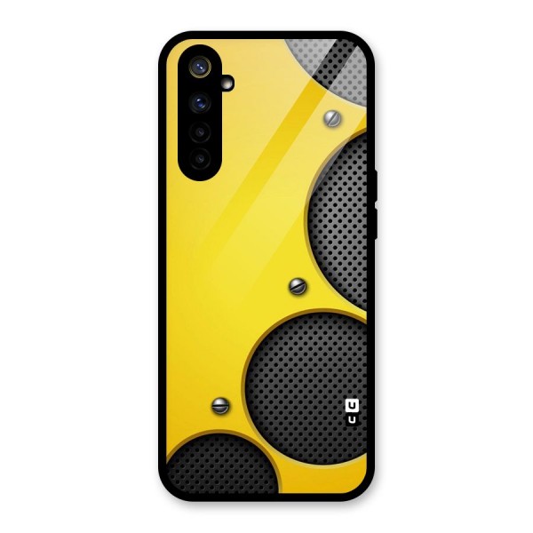 Black Net Yellow Glass Back Case for Realme 6