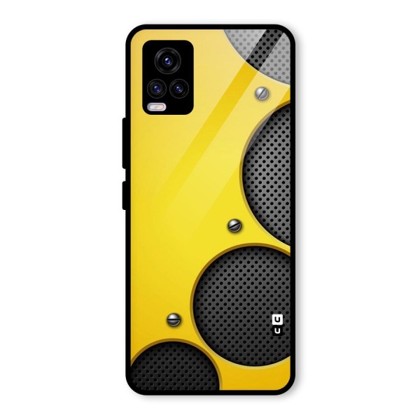 Black Net Yellow Glass Back Case for Vivo V20