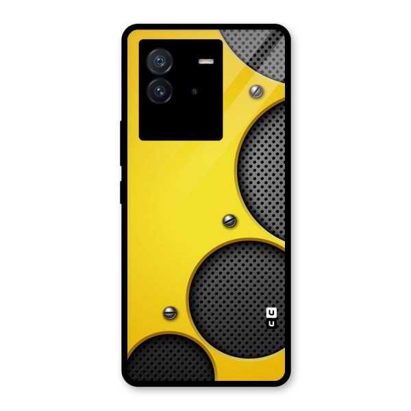 Black Net Yellow Glass Back Case for Vivo iQOO Neo 6 5G