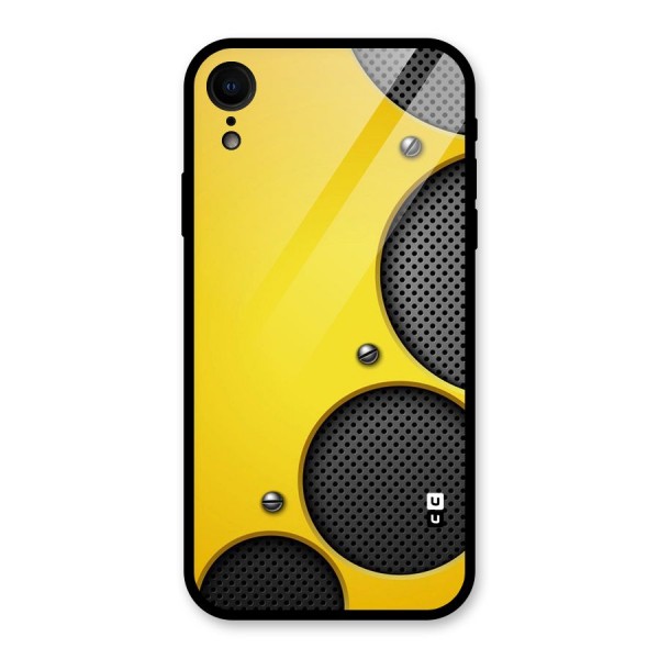 Black Net Yellow Glass Back Case for XR