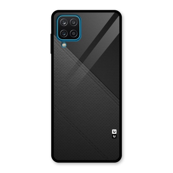 Black Polka Stripe Glass Back Case for Galaxy A12