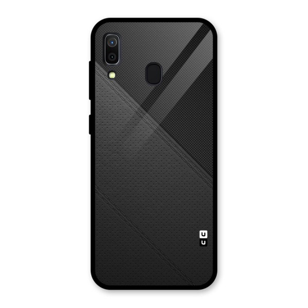 Black Polka Stripe Glass Back Case for Galaxy A30