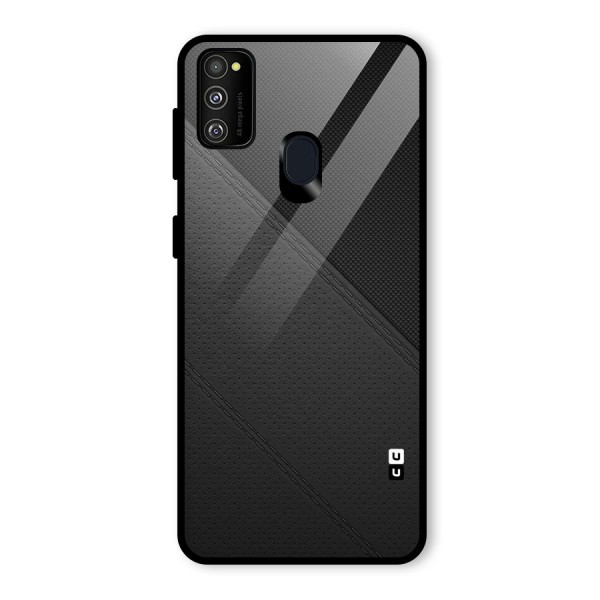 Black Polka Stripe Glass Back Case for Galaxy M30s