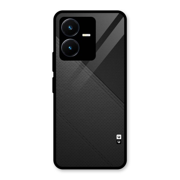 Black Polka Stripe Glass Back Case for Vivo Y22