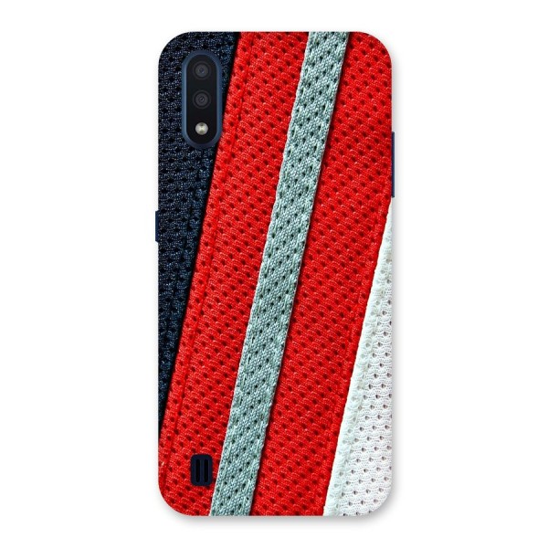 Black Red Grey Stripes Back Case for Galaxy M01