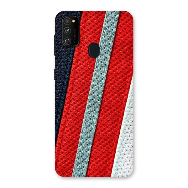 Black Red Grey Stripes Back Case for Galaxy M21