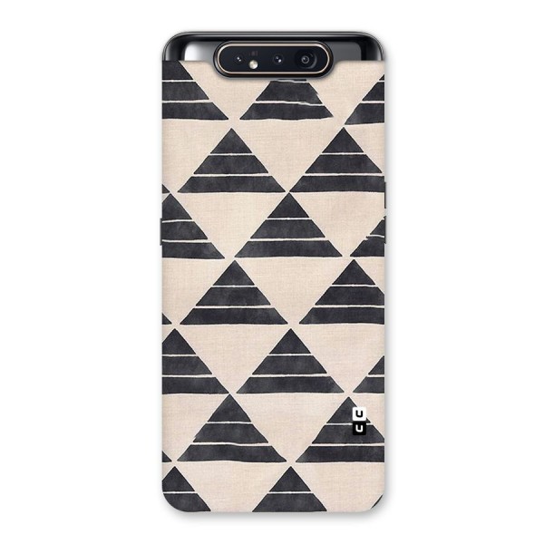 Black Slant Triangles Back Case for Galaxy A80