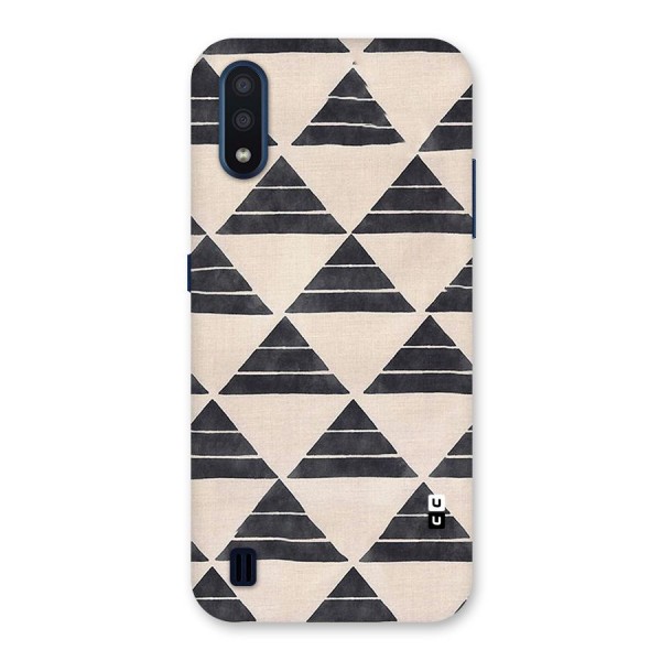 Black Slant Triangles Back Case for Galaxy M01