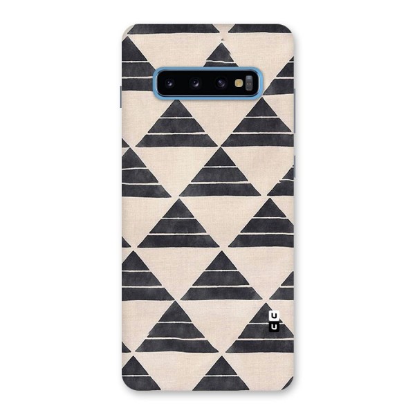 Black Slant Triangles Back Case for Galaxy S10 Plus