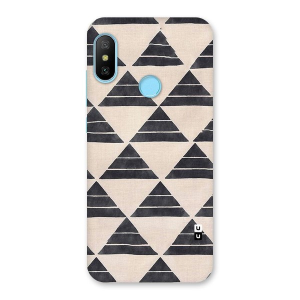 Black Slant Triangles Back Case for Redmi 6 Pro