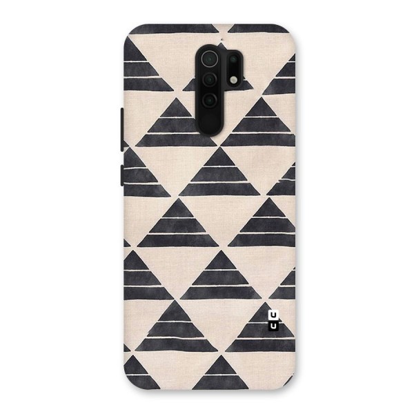 Black Slant Triangles Back Case for Redmi 9 Prime