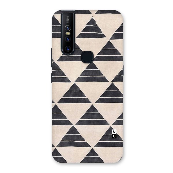 Black Slant Triangles Back Case for Vivo V15