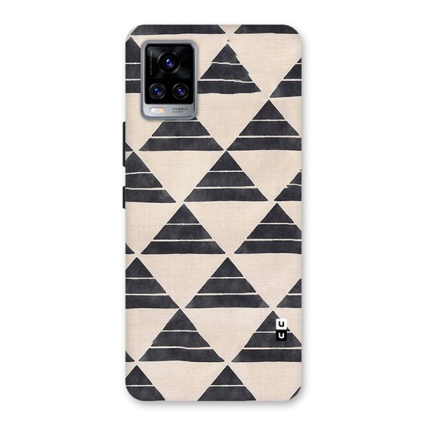 Black Slant Triangles Back Case for Vivo V20 Pro