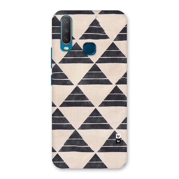 Black Slant Triangles Back Case for Vivo Y15