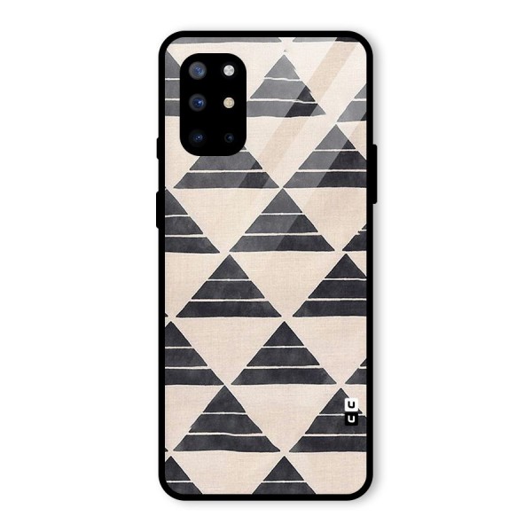 Black Slant Triangles Glass Back Case for OnePlus 8T