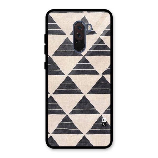 Black Slant Triangles Glass Back Case for Poco F1