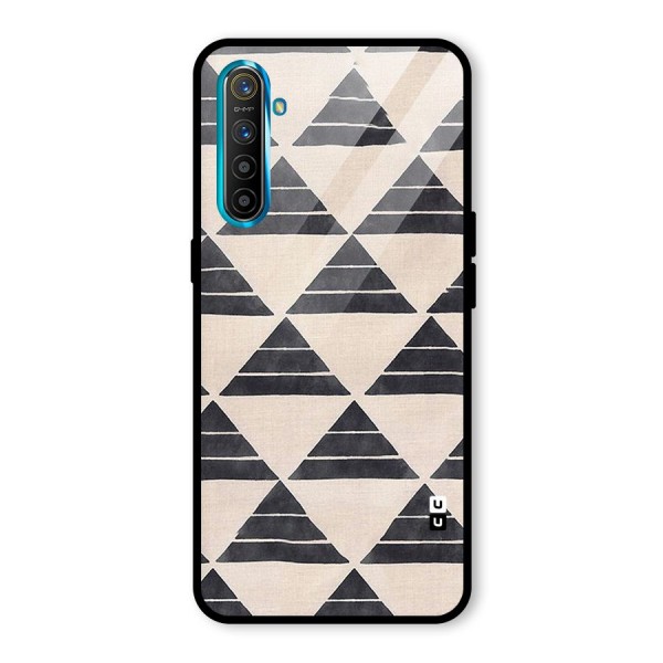 Black Slant Triangles Glass Back Case for Realme XT