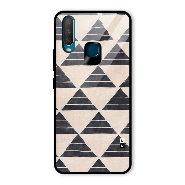 Black Slant Triangles Glass Back Case for Vivo Y15