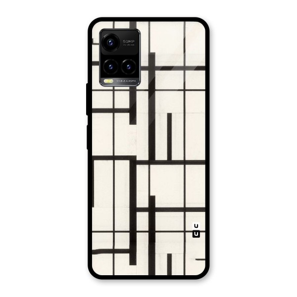 Black Unsymmetry Glass Back Case for Vivo Y21 2021