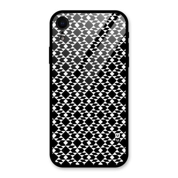 Black White Diamond Abstract Glass Back Case for XR