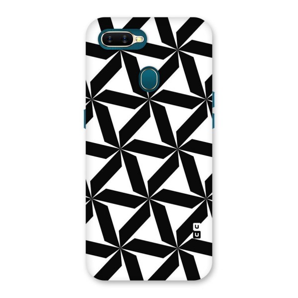 Black White Fan Design Back Case for Oppo A12