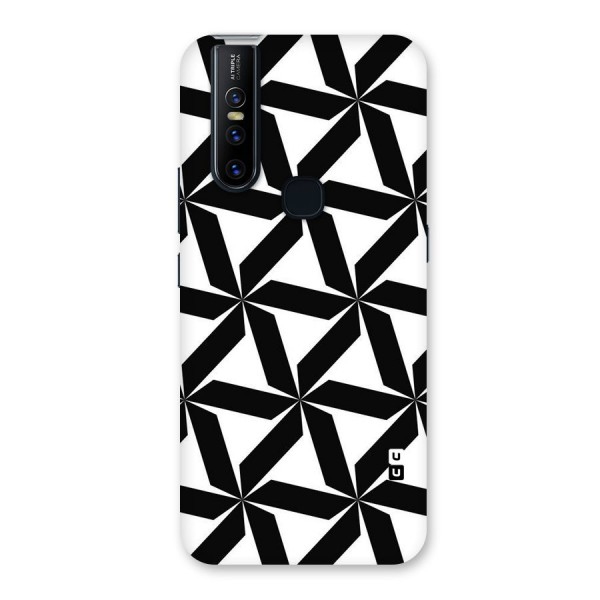 Black White Fan Design Back Case for Vivo V15