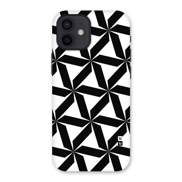 Black White Fan Design Back Case for iPhone 12