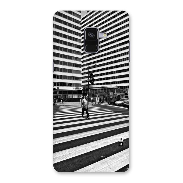 Black White Perspective Back Case for Galaxy A8 Plus