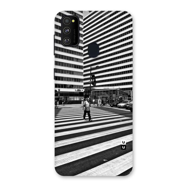 Black White Perspective Back Case for Galaxy M21