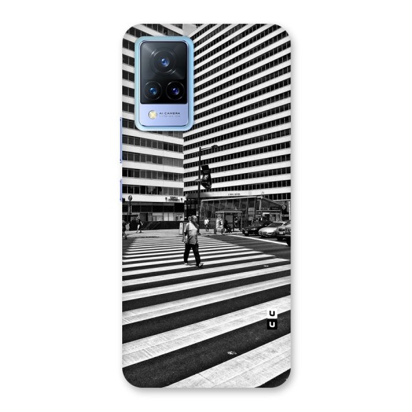 Black White Perspective Back Case for Vivo V21 5G