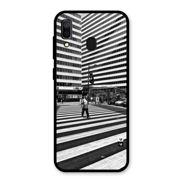 Black White Perspective Glass Back Case for Galaxy A30