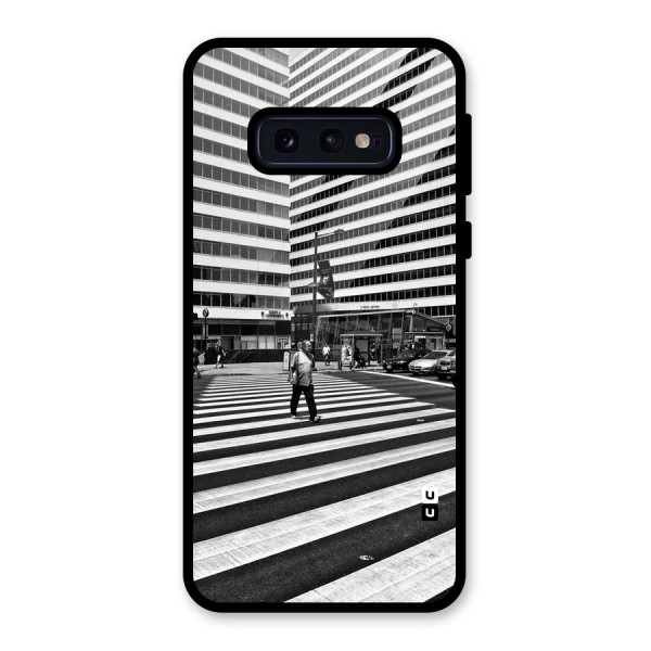 Black White Perspective Glass Back Case for Galaxy S10e